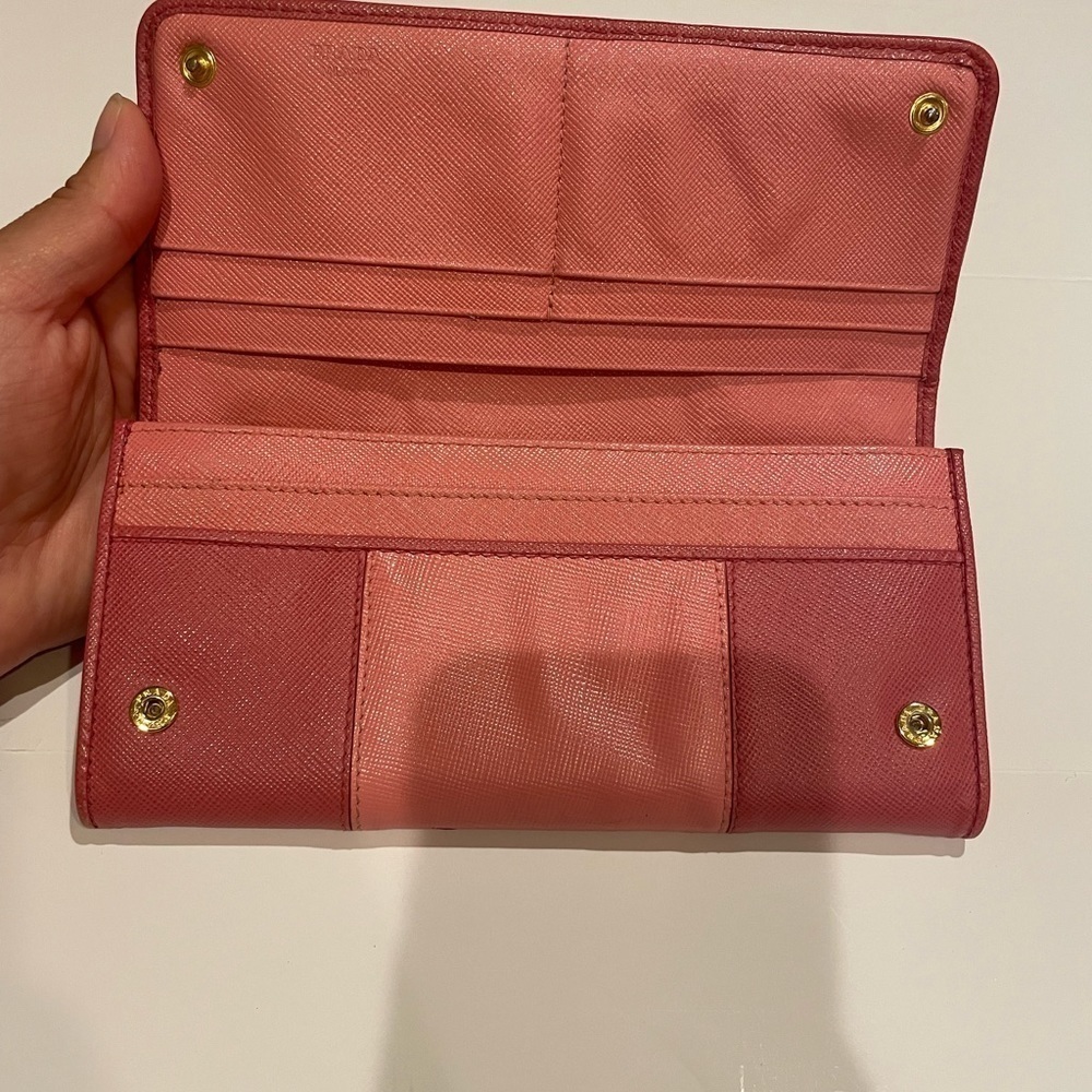 EUC PRADA WALLET PINK Double Snap - Picture 9 of 15